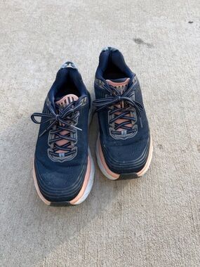 Hoka Women's Navy and Pink Athletic Running Shoes